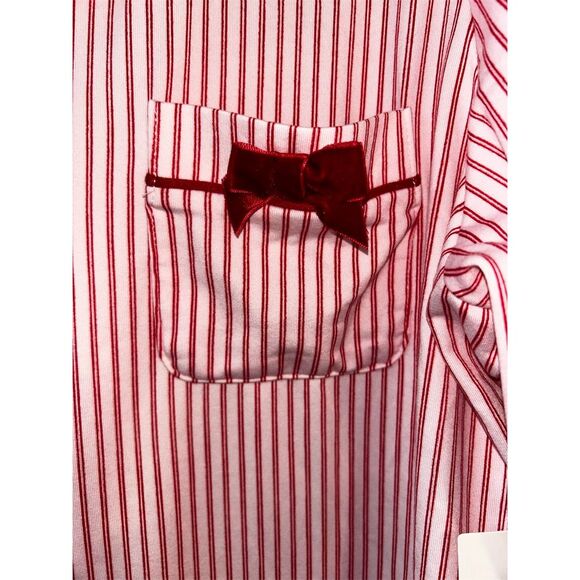 Laura Ashley Women's XL Red Striped Pajama Set Long Sleeve - Picture 4 of 9